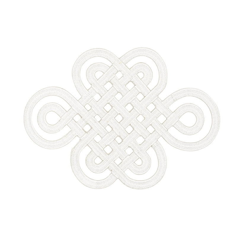 73050 | Good Luck Knot Applique, Ivory - Schumacher Fabric