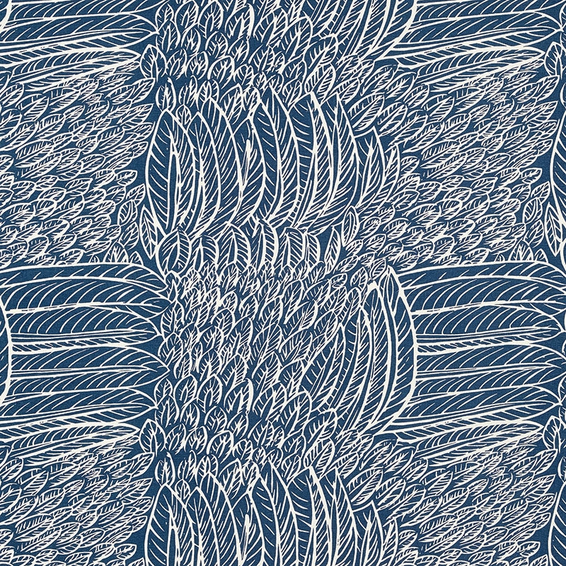 Purchase sample of 176233 Featherfest, Navy by Schumacher Fabric