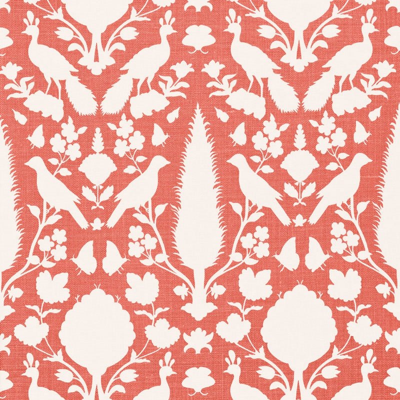 Purchase sample of 173564 Chenonceau, Coral by Schumacher Fabric