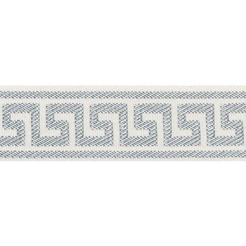 74681 | Etienne Silk Greek Key Narrow, Cloud - Schumacher Fabric