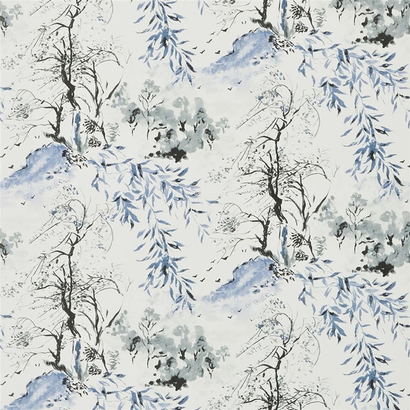 Sample PDG651-03 Winter Palace, Indigo by Designer Guild Wallpaper