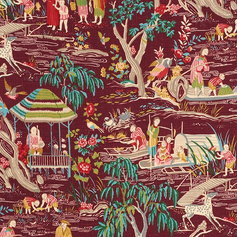Purchase sample of 176772 Yangtze River, Aubergine by Schumacher Fabric
