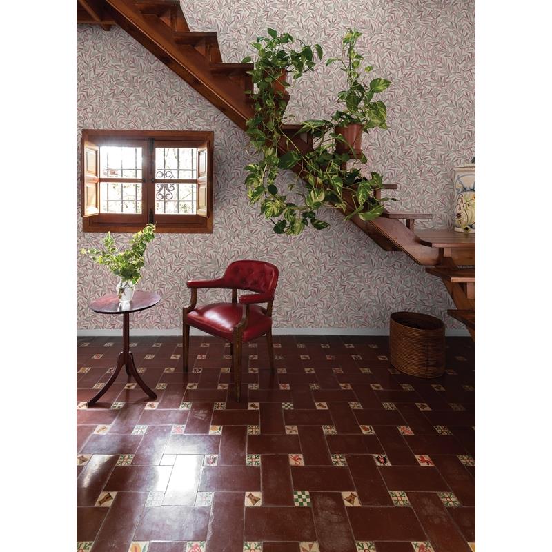Select 2970-26104 Revival Zulma Pink Decorative Botanical Wallpaper Pink A-Street Prints Wallpaper