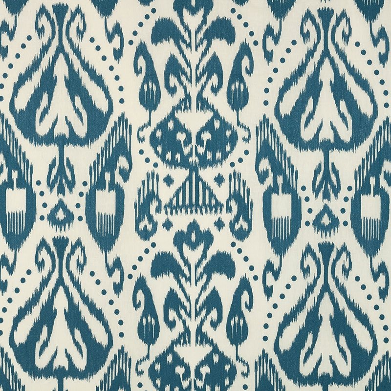 Purchase sample of 69480 Kiva Embroidered Ikat, Lapis by Schumacher Fabric
