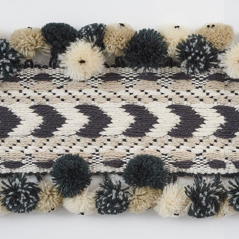 75652 | Maracana Pom, Black - Schumacher Fabric