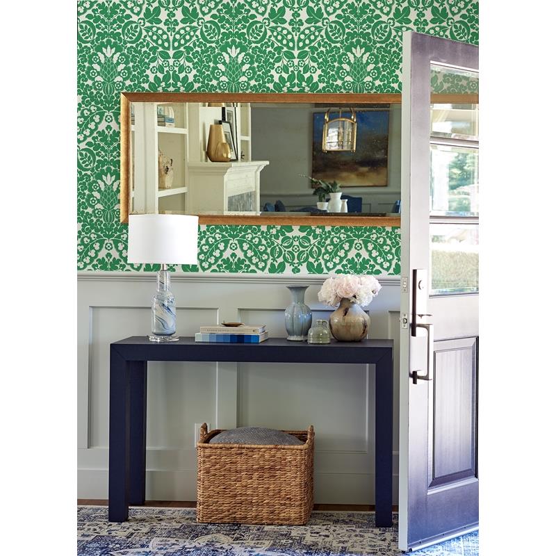 Acquire 4081-26333 Happy Marni Green Fruit Damask Green A-Street Prints Wallpaper