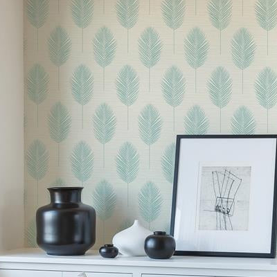 Search 2988-70202 Inlay Bali Aqua Fern Aqua A-Street Prints Wallpaper