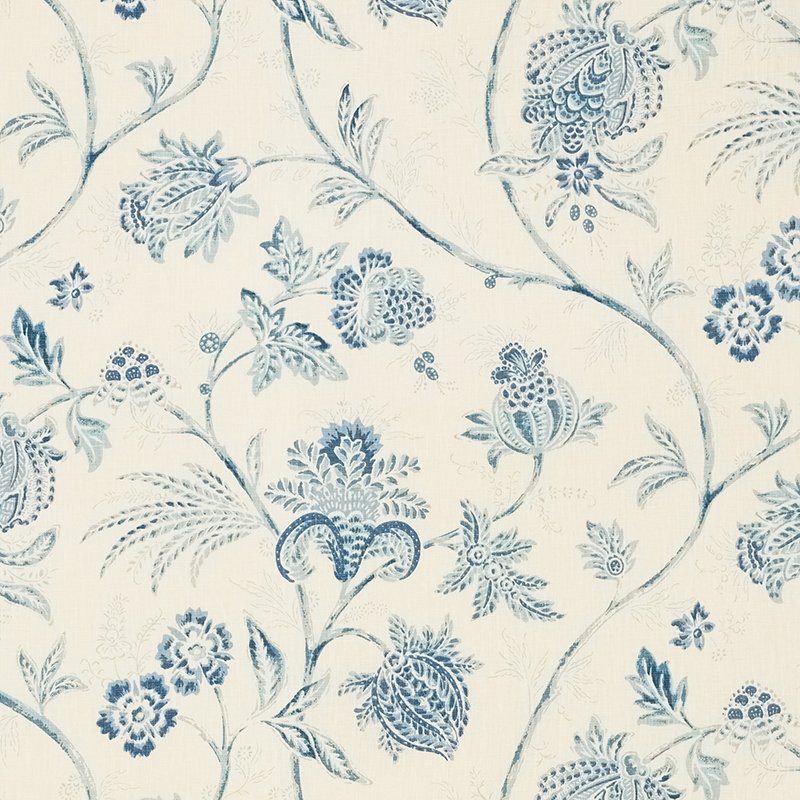 Purchase sample of 176490 Chinoiserie Vine, China Blue by Schumacher Fabric