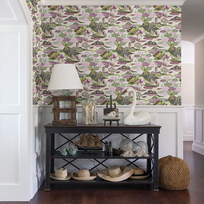 Shop 2901-87506 Perennial Joy De Vie Magenta Toile A Street Prints Wallpaper