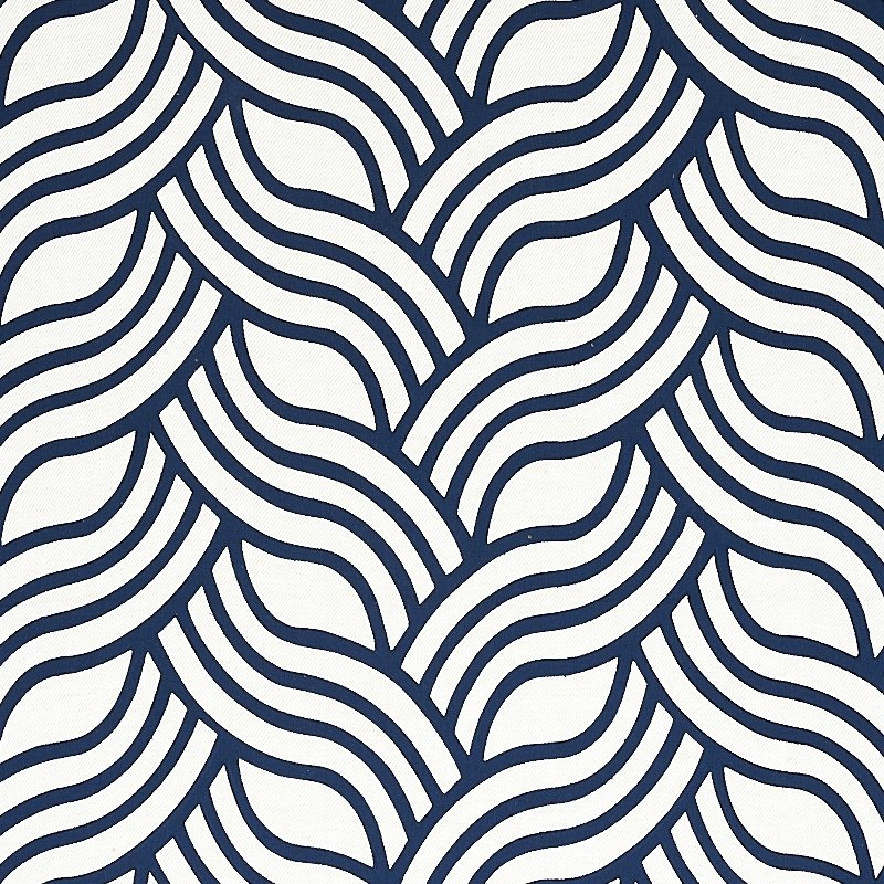 Purchase sample of 79951 Sangomar Applique, Navy by Schumacher Fabric