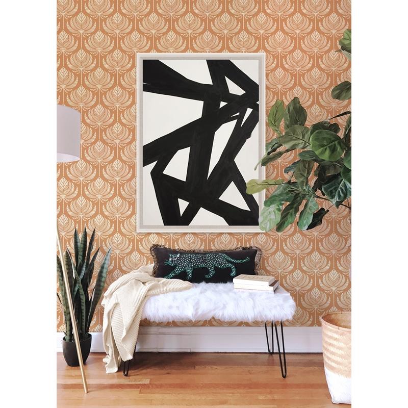 Save on 4014-26423 Seychelles Palmier Orange Lotus Fan Wallpaper Orange A-Street Prints Wallpaper