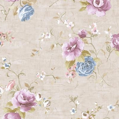 View FF51209 Fairfield Purples Floral by Seabrook Wallpaper