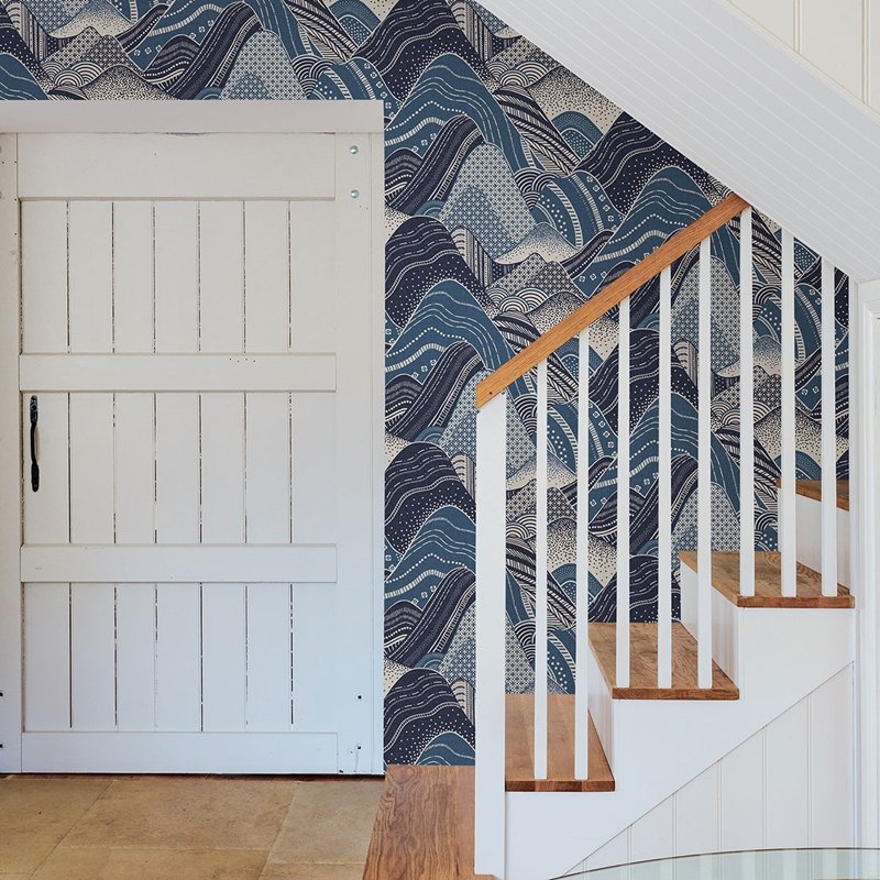 Search 2764-24333 Meru Navy Mountain Mistral A-Street Prints Wallpaper