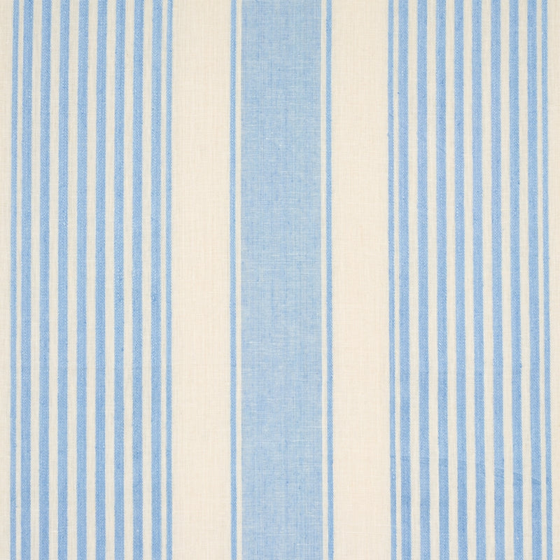 Purchase sample of 66094 Summerville Linen Stripe, Sky by Schumacher Fabric