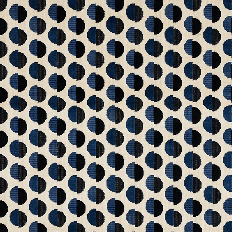 Purchase sample of 80850 Half Moon Velvet, Navy by Schumacher Fabric