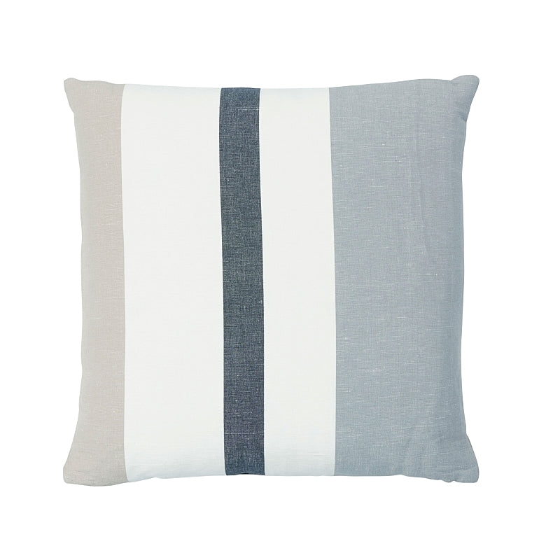 So7966006 | Lolland Linen Stripe 22" Pillow, Grey Sand - Schumacher Furniture and Accessories