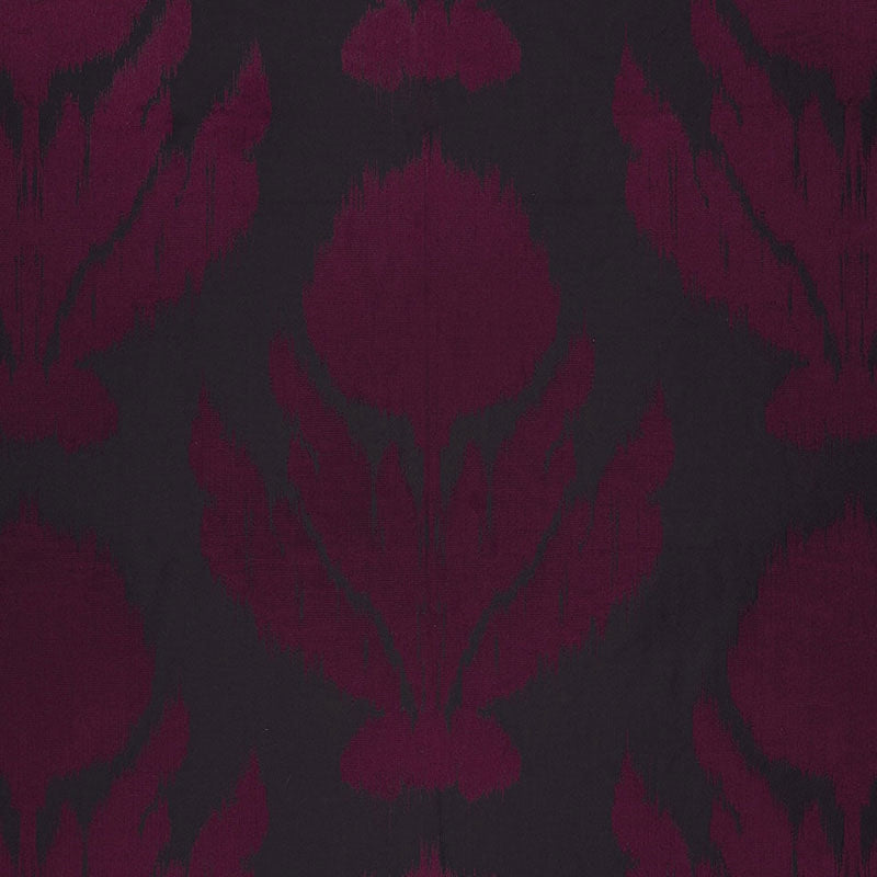 Purchase sample of 65851 Agra Silk Weave, Black Plum by Schumacher Fabric