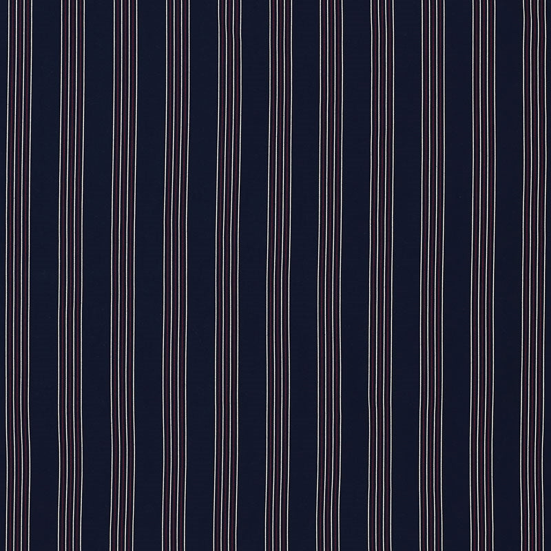 Sample - 70900 Bibione Stripe, Navy Red By Schumacher Fabric