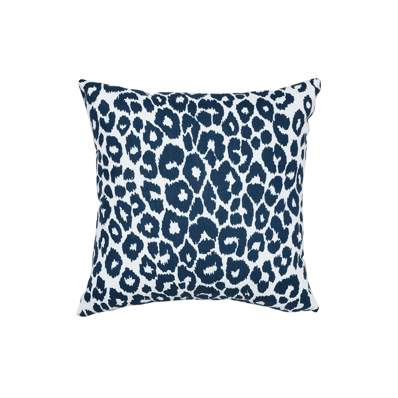So17732305 | Iconic Leopard I/O 20" Pillow, Navy - Schumacher Pillows