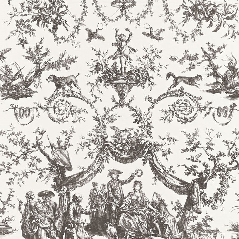 Purchase sample of 175273 Le Couronnement De La Rosiere, Grisaille by Schumacher Fabric