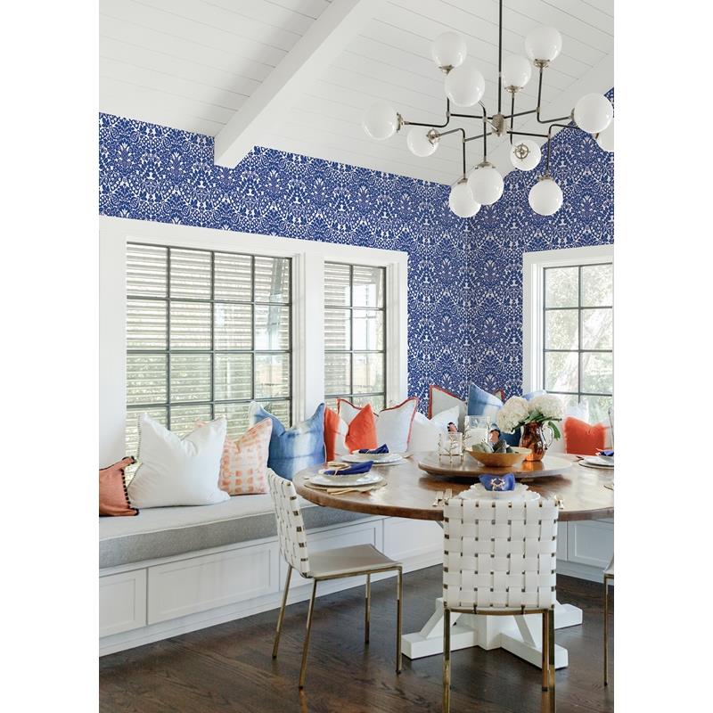 Order 4081-26332 Happy Marni Blue Fruit Damask Blue A-Street Prints Wallpaper