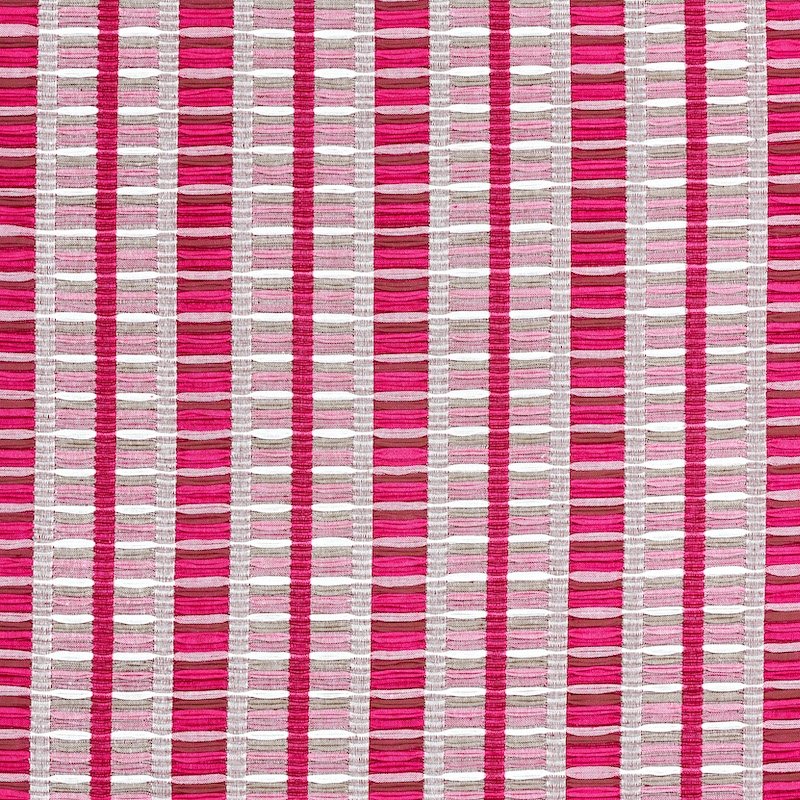 Purchase sample of 78821 Palopo Hand Woven Stripe, Flamingo by Schumacher Fabric