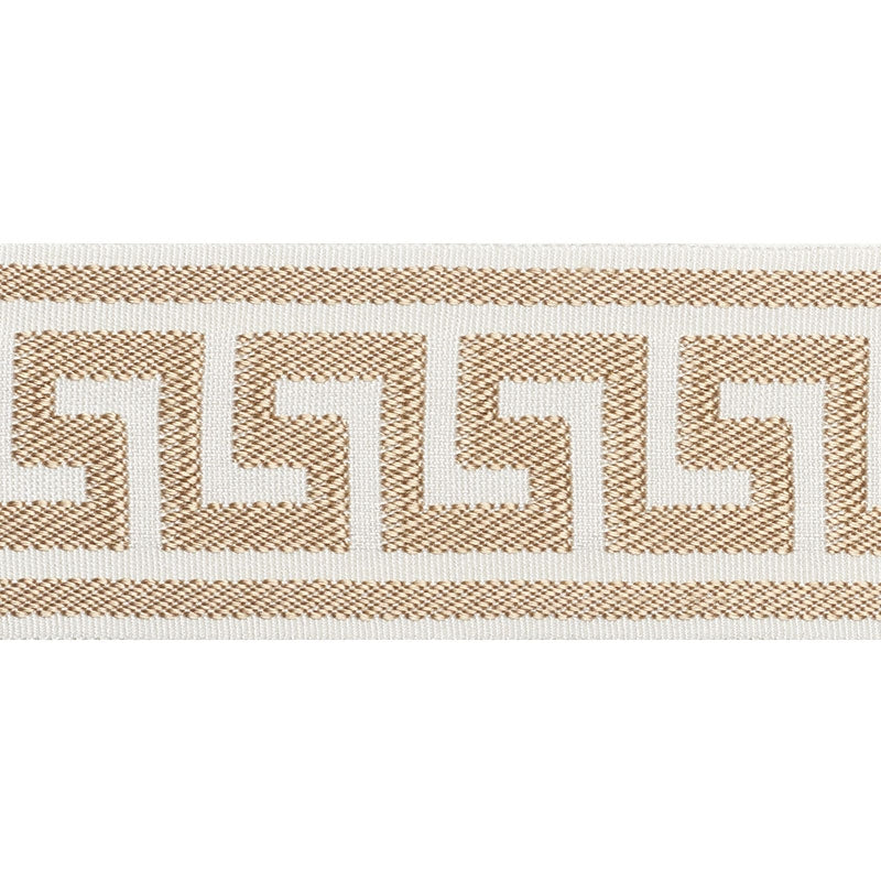 74702 | Etienne Silk Greek Key, Sand - Schumacher Fabric