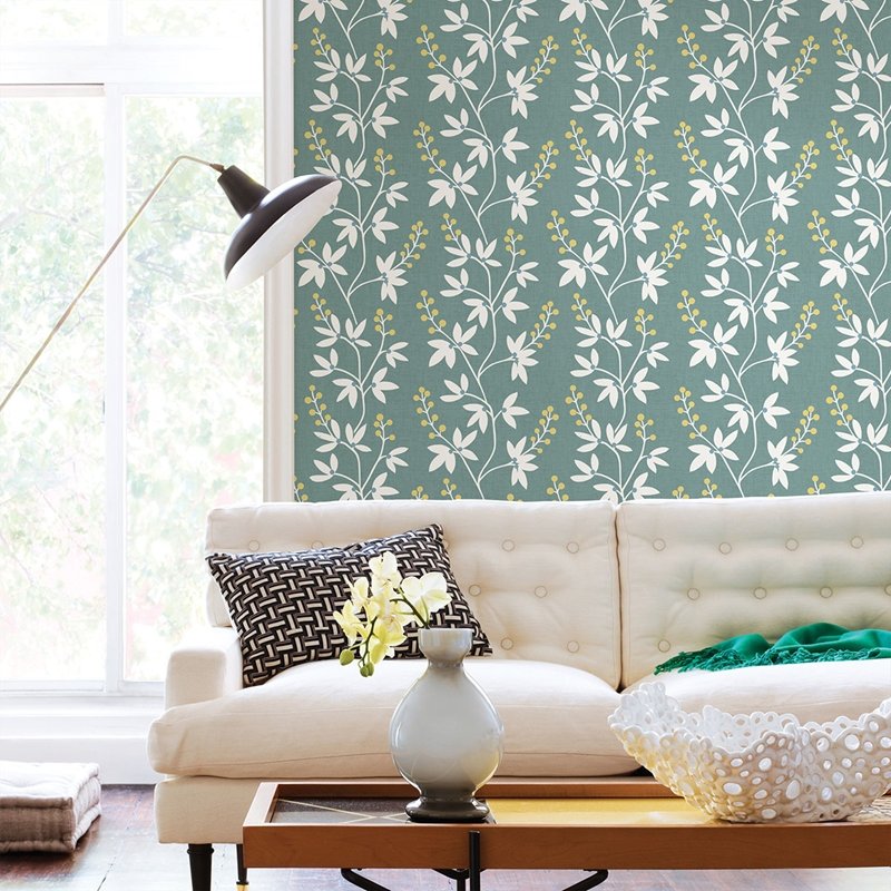 Order 2901-25440 Perennial Linnea Elsa Teal Botanical Trail A Street Prints Wallpaper