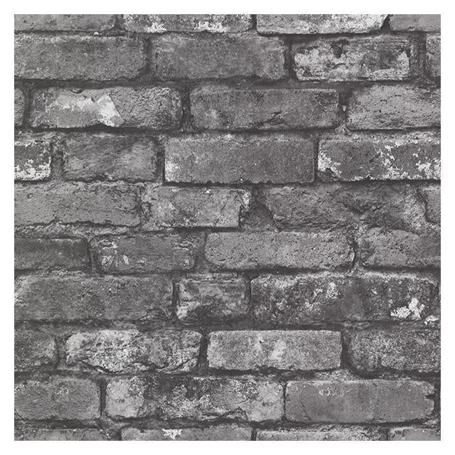 Purchase sample of 2604-21260 Oxford, Brickwork Slate Exposed Brick by Beacon House Wallpaper