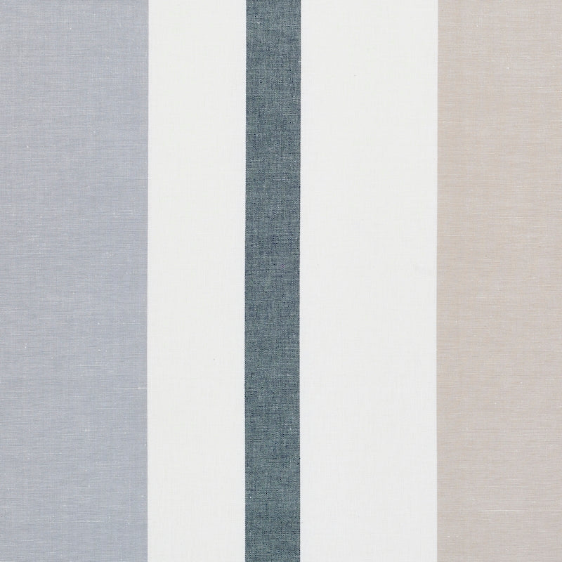 Purchase sample of 79660 Lolland Linen Stripe, Grey & Sand by Schumacher Fabric