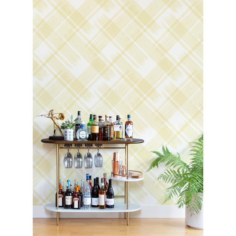 Search 2973-90701 Daylight Zag Yellow Modern Plaid Yellow A-Street Prints Wallpaper