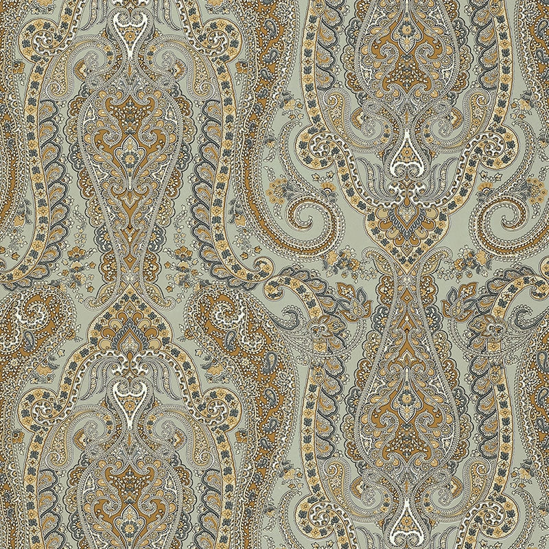 Find 5004180 Isabella Paisley Mineral Schumacher Wallpaper