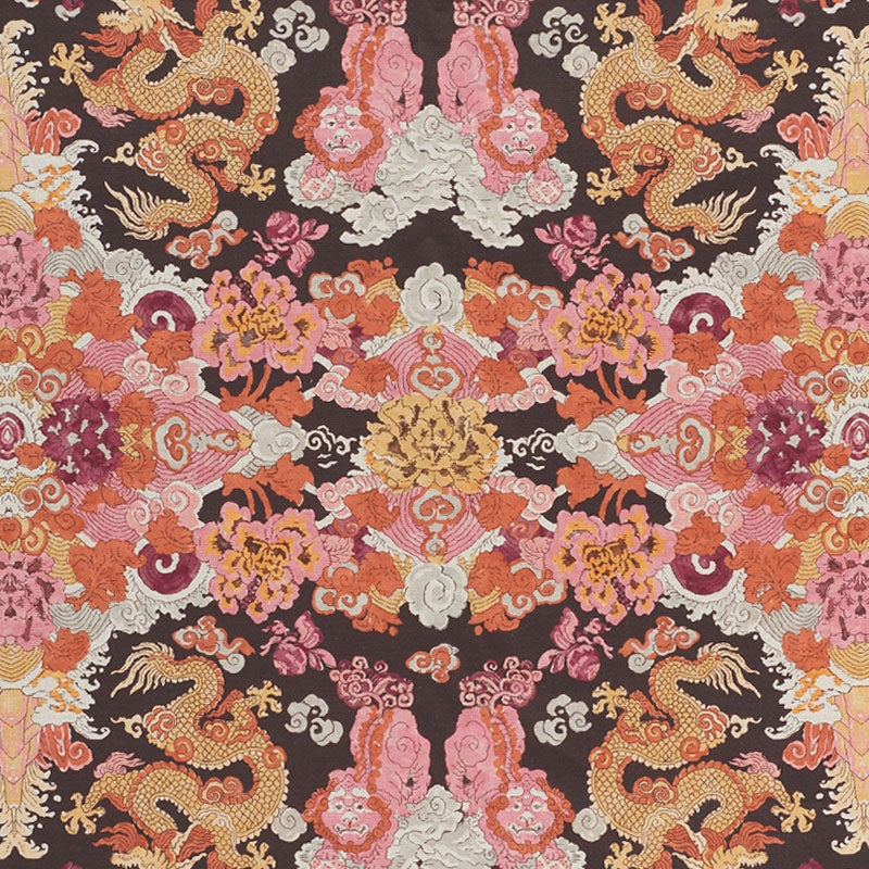 Purchase sample of 178053 Magic Mountain Dragon, Aubergine by Schumacher Fabric