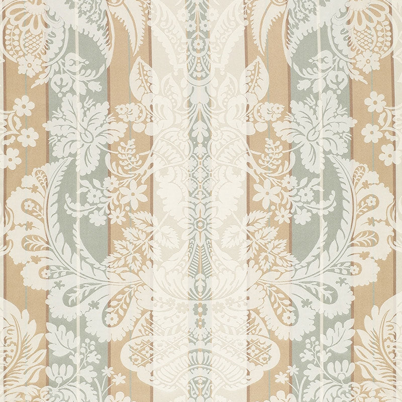 Purchase sample of 64391 Savannah Imberline Damask, Ciel by Schumacher Fabric