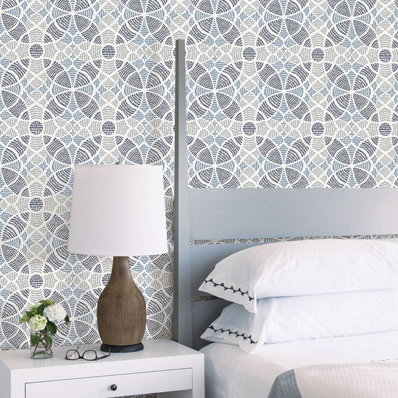 Purchase 2764-24335 Zazen Blue Geometric Mistral A-Street Prints Wallpaper