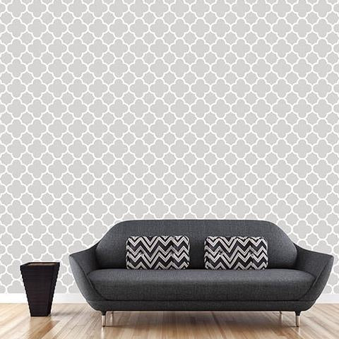 View 2625-21856 Symetrie Origin Grey Quatrefoil A Street Prints Wallpaper