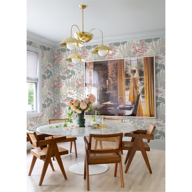 Select 2973-90014 Daylight Brie Pink Forest Flowers Pink A-Street Prints Wallpaper