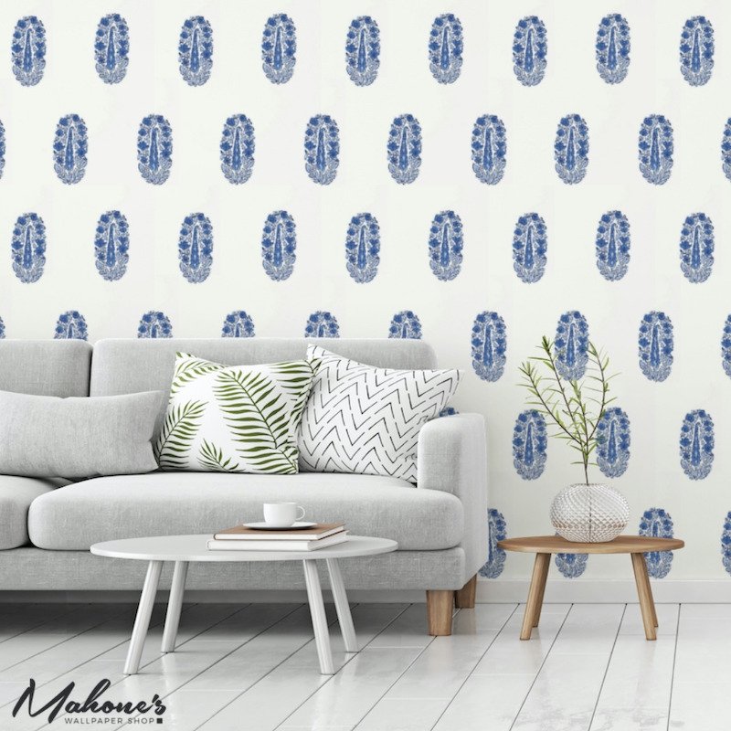 View 5005311 Askandra Flower Delft Schumacher Wallpaper