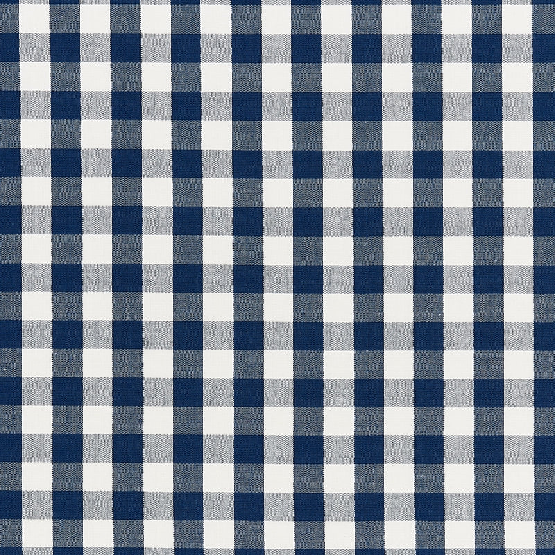Purchase sample of 63063 Elton Cotton Check, Navy by Schumacher Fabric