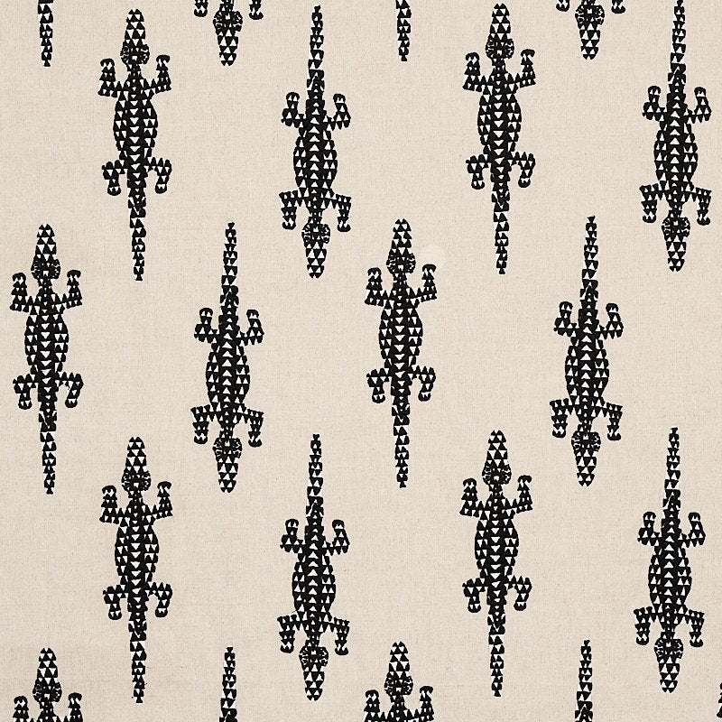 Purchase sample of 80200 Baracoa Embroidery, Black by Schumacher Fabric