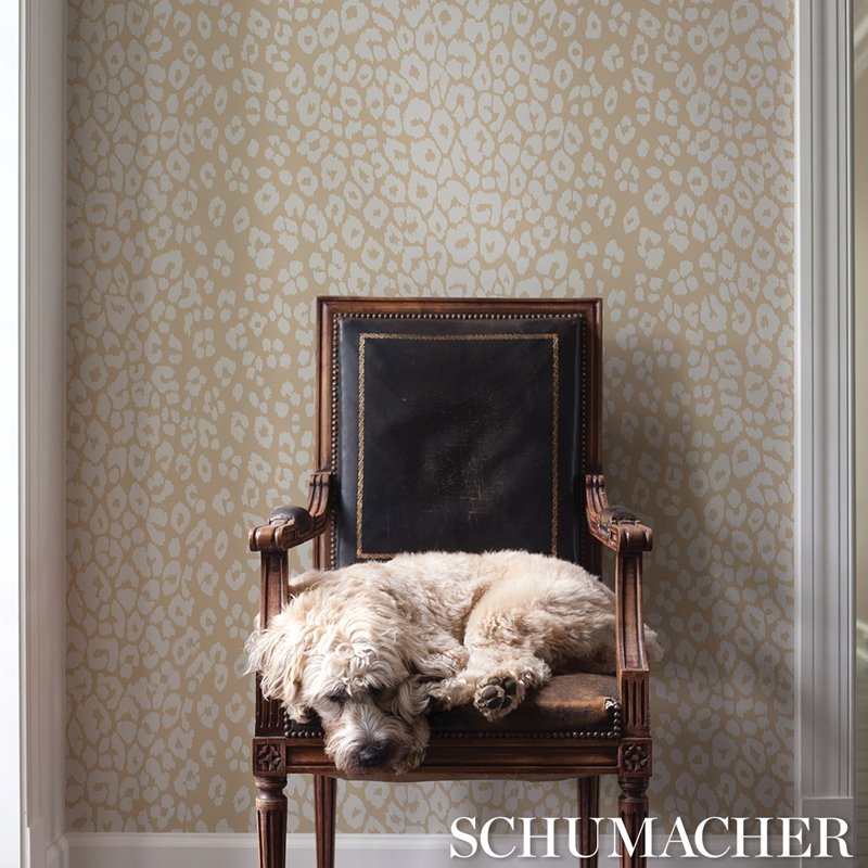 View 5007020 Iconic Leopard Ivory On Neutral Schumacher Wallcovering Wallpaper