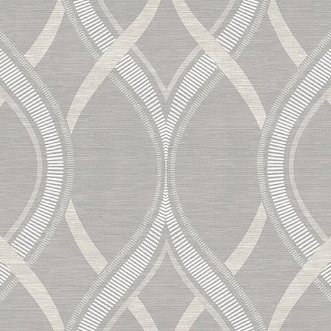 View 2625-21850 Symetrie Frequency Grey Ogee A Street Prints Wallpaper