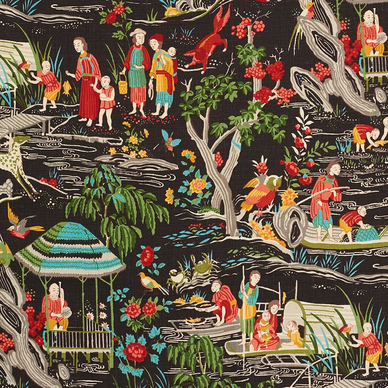 Purchase sample of 176771 Yangtze River, Onyx by Schumacher Fabric
