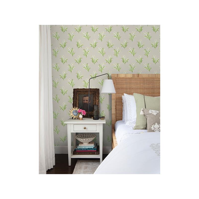 Order AST4341 Erin Gates Farmington Stone Lily of the Valley Wallpaper Stone A-Street Prints Wallpaper
