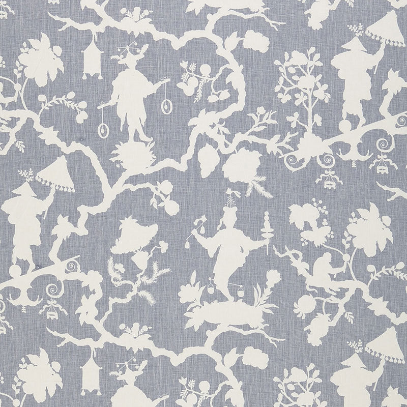 Purchase sample of 174582 Shantung Silhouette Print, Wisteria by Schumacher Fabric