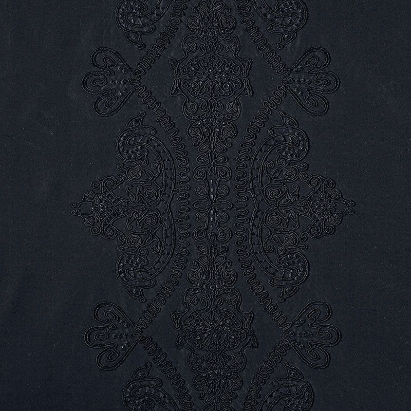 Purchase sample of 69720 Castille, Jet by Schumacher Fabric