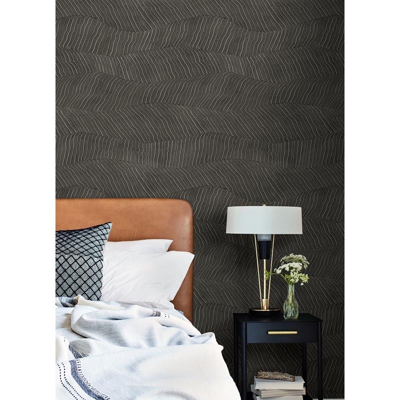 Buy AST4689 Sarah + Ruby Drift Charcoal Abstract Landscape Wallpaper by A-Street Prints Wallpaper