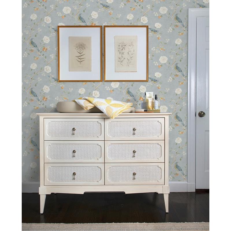 Buy AST4362 Erin Gates Wellesley Blue Heather Chinoiserie Wallpaper Blue Heather A-Street Prints Wallpaper