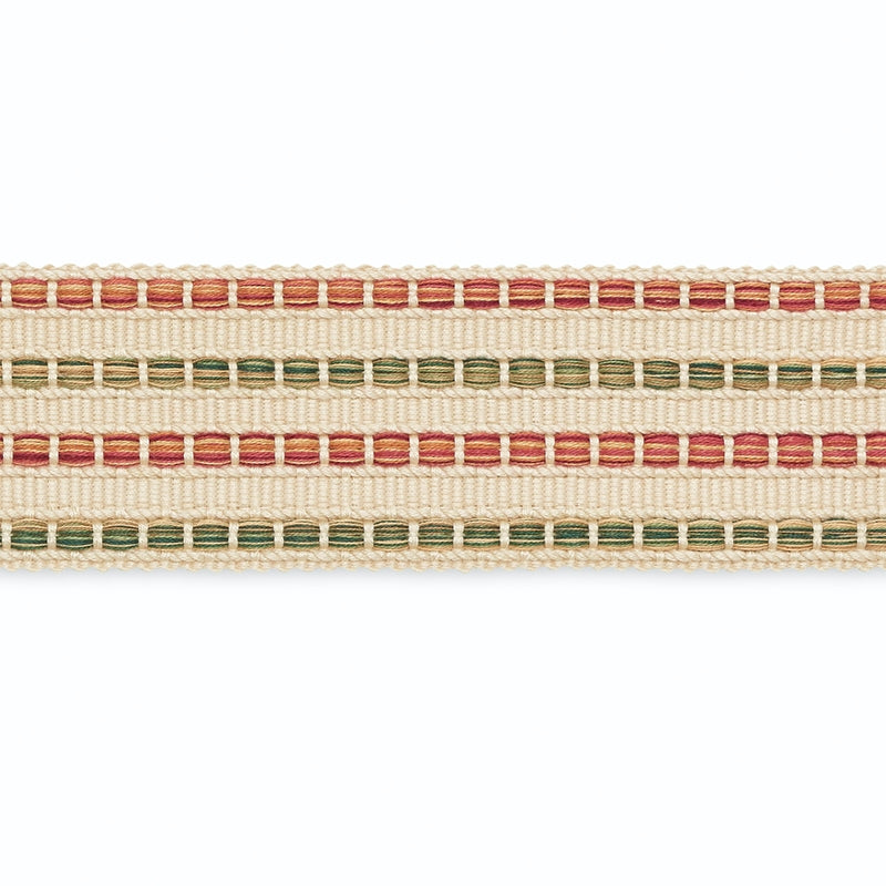 B215-2 | Martha Braid, Sage/Berry/Beige - Schumacher Fabric