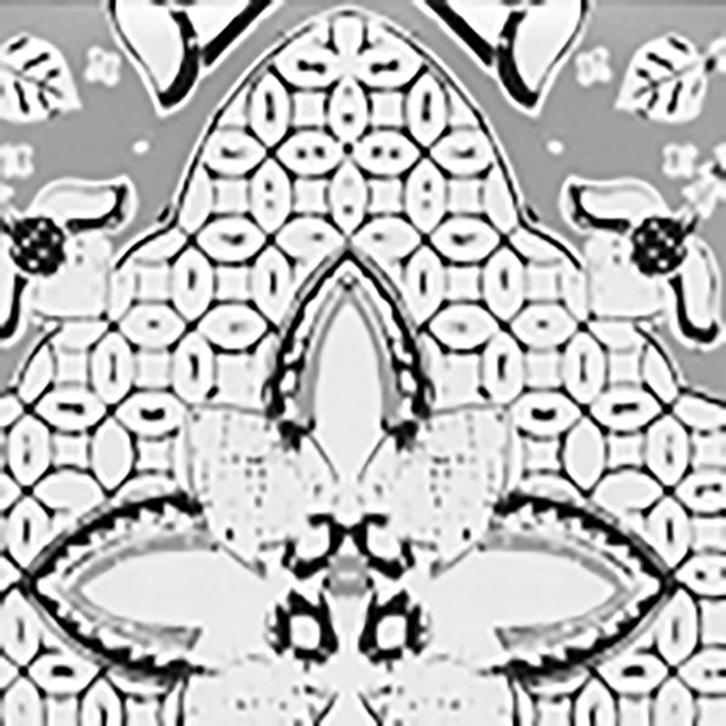 Find 6430-10WP New Batik Grey Black on Off White by Quadrille Wallpaper